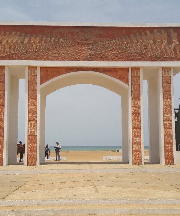 The Door of No Return memorial arch on the beach at Ouidah, Benin