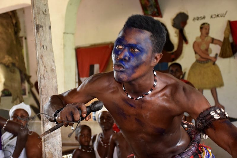 Traditional Beninese cuisine served during a cultural meal