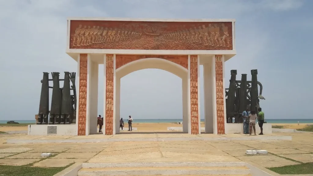 The Door of No Return memorial arch on the beach at Ouidah, Benin