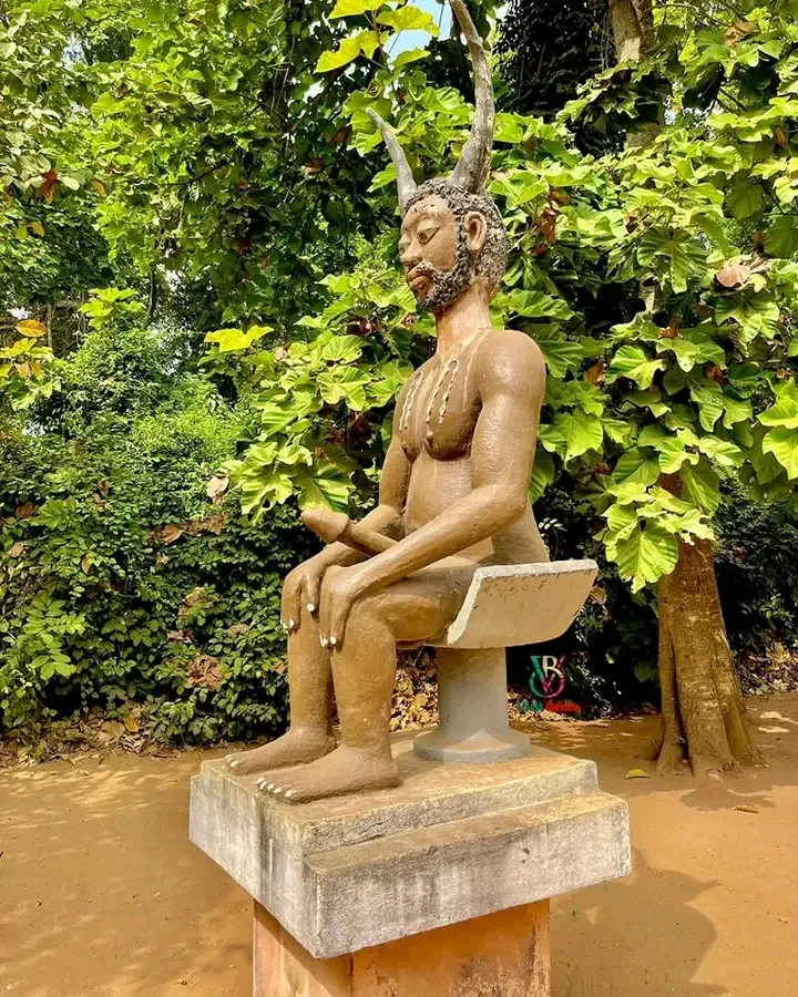Deity sculpture in the Sacred Forest of Kpasse, Ouidah, Benin