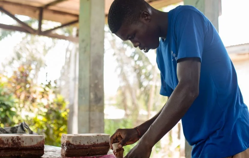 Craftsman at a Ghana textile workshop