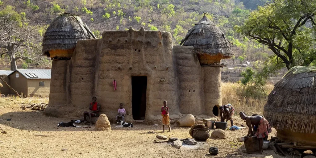 Village life among the Tata Somba houses of northern Togo
